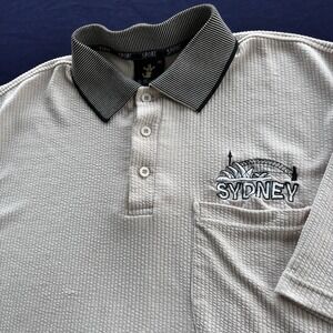 Mr. Kangaroo Australia Sydney Polo Shirt XL Beige Textured Smaller Fit See‎ Pics